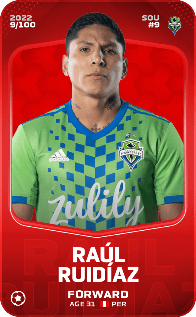 NFT Card portraying footballer Raul Ruidiaz